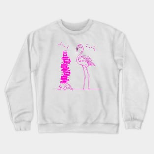 Flamingo Book Lover Crewneck Sweatshirt